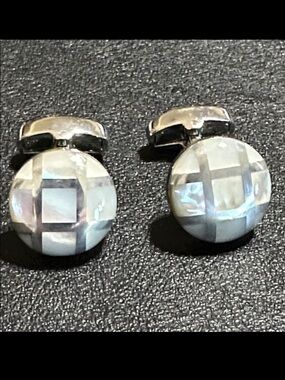 Joseph Abboud Checkered Mother Of Pearl Cufflinks
